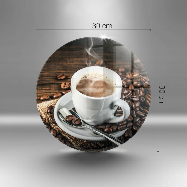 Steklena podloga za rezanje Skodelica in kavna zrna