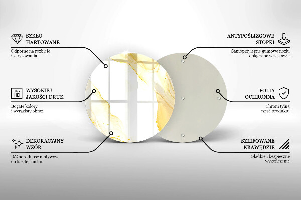 Steklena podloga za rezanje Zlata abstrakcija