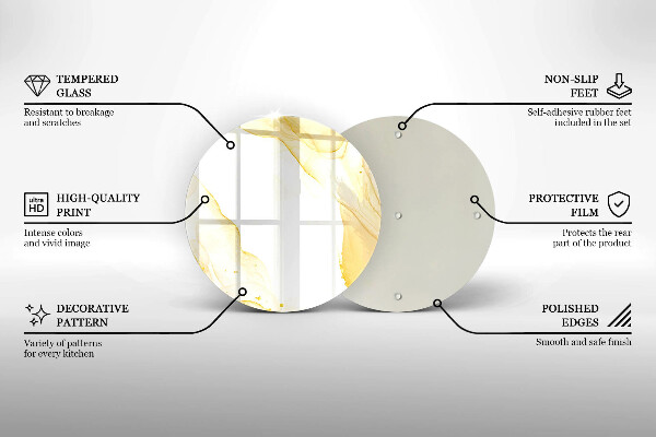 Steklena podloga za rezanje Zlata abstrakcija