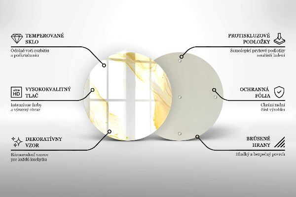 Steklena podloga za rezanje Zlata abstrakcija