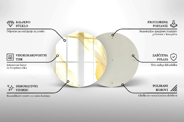 Steklena podloga za rezanje Zlata abstrakcija