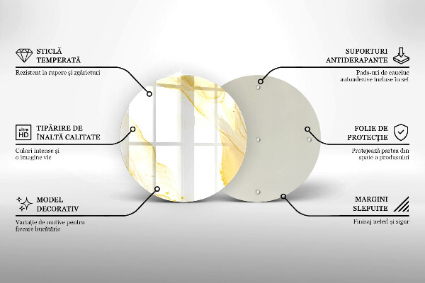 Steklena podloga za rezanje Zlata abstrakcija
