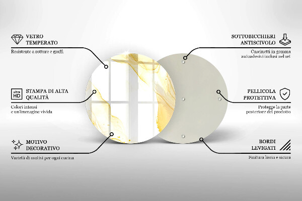Steklena podloga za rezanje Zlata abstrakcija