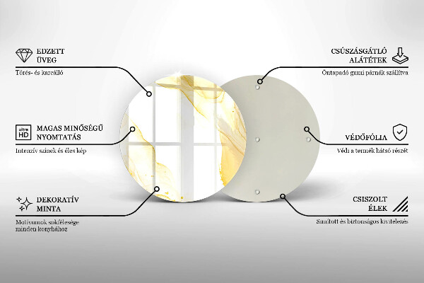 Steklena podloga za rezanje Zlata abstrakcija