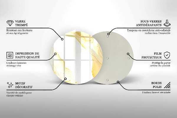 Steklena podloga za rezanje Zlata abstrakcija