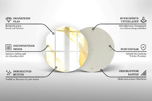 Steklena podloga za rezanje Zlata abstrakcija
