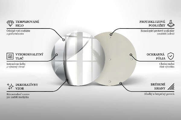 Steklena podloga za rezanje Srebrna kovinska abstrakcija