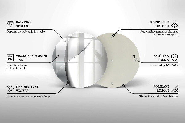 Steklena podloga za rezanje Srebrna kovinska abstrakcija