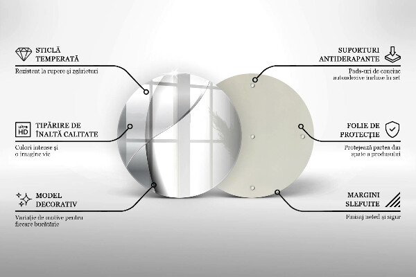Steklena podloga za rezanje Srebrna kovinska abstrakcija