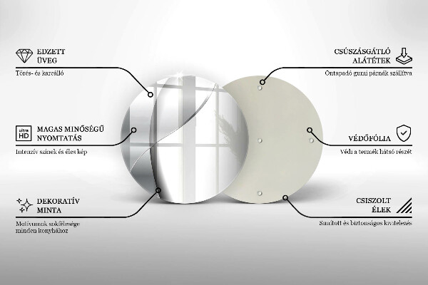 Steklena podloga za rezanje Srebrna kovinska abstrakcija