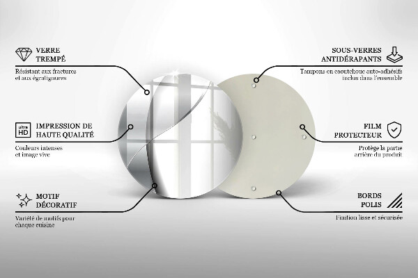 Steklena podloga za rezanje Srebrna kovinska abstrakcija
