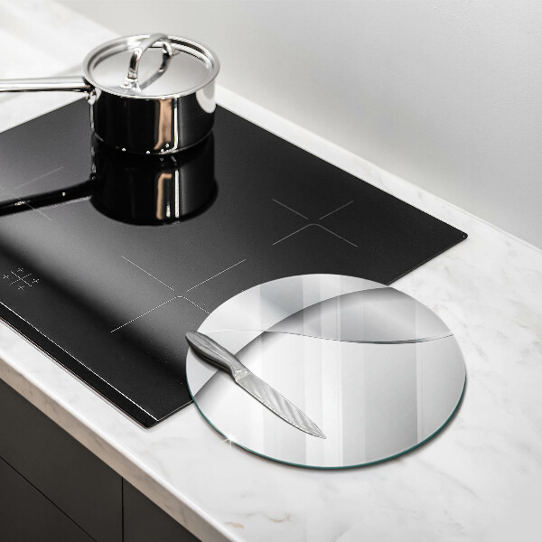 Steklena podloga za rezanje Srebrna kovinska abstrakcija