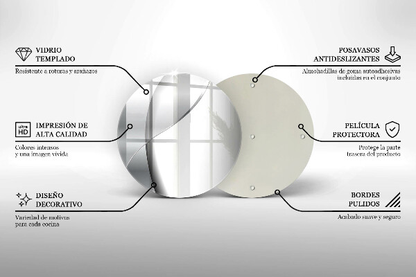 Steklena podloga za rezanje Srebrna kovinska abstrakcija