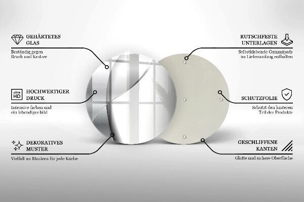Steklena podloga za rezanje Srebrna kovinska abstrakcija