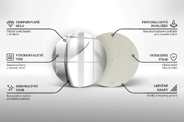 Steklena podloga za rezanje Srebrna kovinska abstrakcija