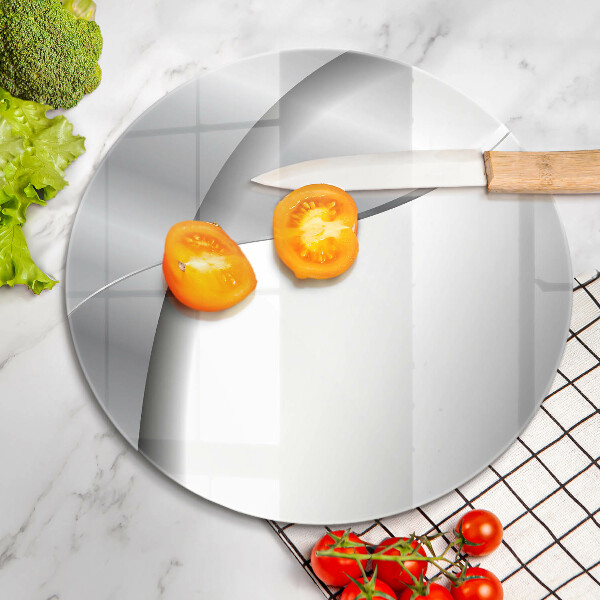 Steklena podloga za rezanje Srebrna kovinska abstrakcija