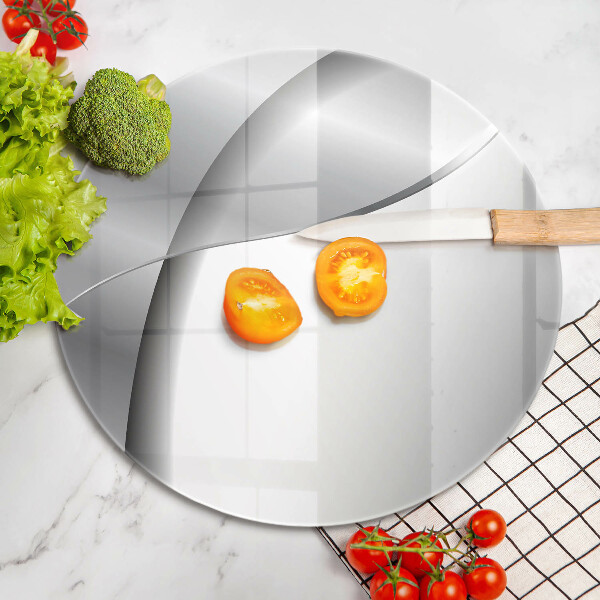 Steklena podloga za rezanje Srebrna kovinska abstrakcija