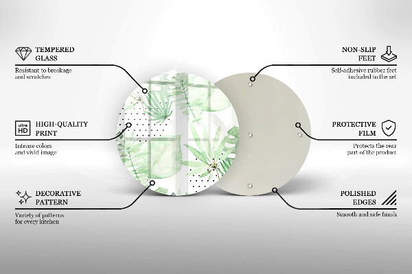 Steklena podloga za rezanje Akvarelni listi