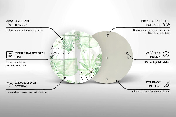 Steklena podloga za rezanje Akvarelni listi