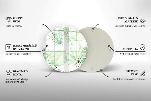 Steklena podloga za rezanje Akvarelni listi