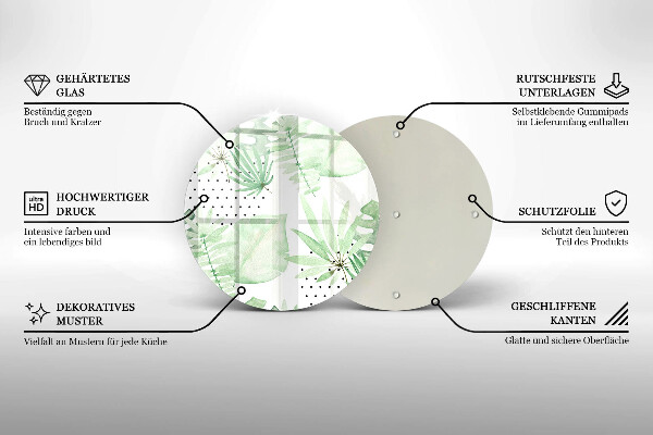 Steklena podloga za rezanje Akvarelni listi