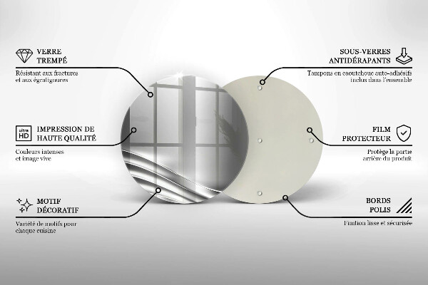 Steklena podloga za rezanje Kovinska konstrukcija
