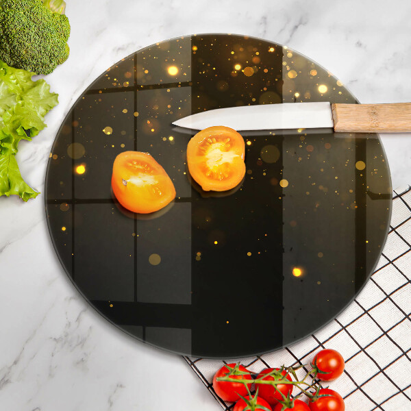 Steklena podloga za rezanje Zlate bleščice