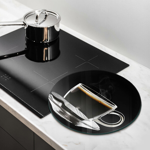 Steklena podloga za rezanje Kozarec vroče kave