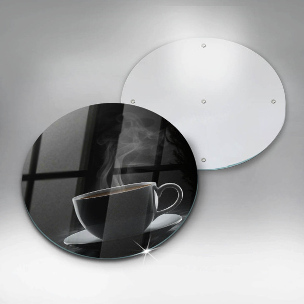 Steklena podloga za rezanje Vroča skodelica kave