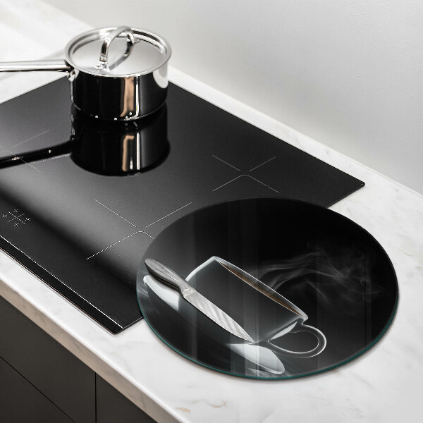 Steklena podloga za rezanje Vroča skodelica kave