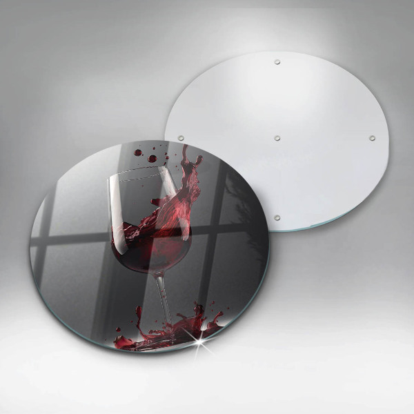 Steklena podloga za rezanje Rdeče vino v kozarcu