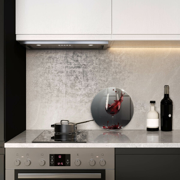 Steklena podloga za rezanje Rdeče vino v kozarcu