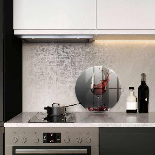 Steklena podloga za rezanje Rdeče vino v kozarcu