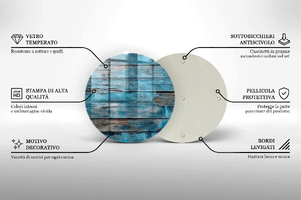 Steklena podloga za rezanje Modre stare plošče