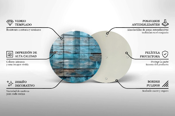 Steklena podloga za rezanje Modre stare plošče