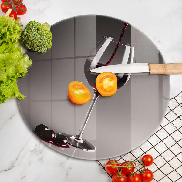 Steklena podloga za rezanje Kozarec in grozdje