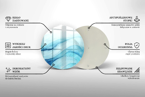 Steklena podloga za rezanje Abstraktni valovi