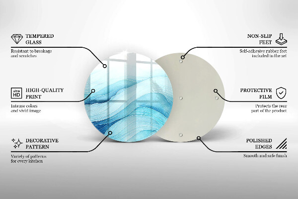Steklena podloga za rezanje Abstraktni valovi