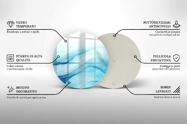 Steklena podloga za rezanje Abstraktni valovi