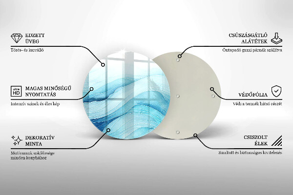 Steklena podloga za rezanje Abstraktni valovi