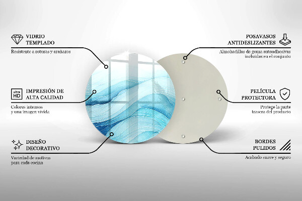 Steklena podloga za rezanje Abstraktni valovi