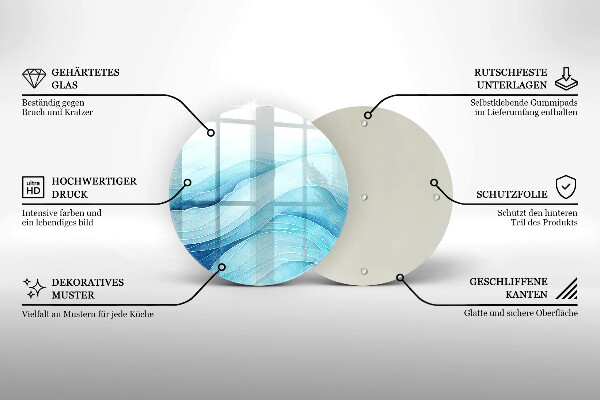 Steklena podloga za rezanje Abstraktni valovi