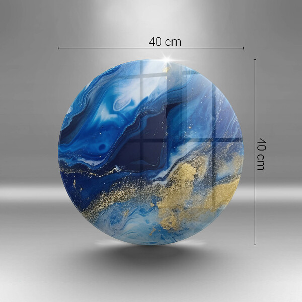 Steklena podloga za rezanje Modri marmor in zlato