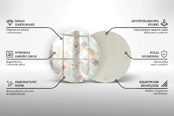 Steklena podloga za rezanje Pastelna kompozicija