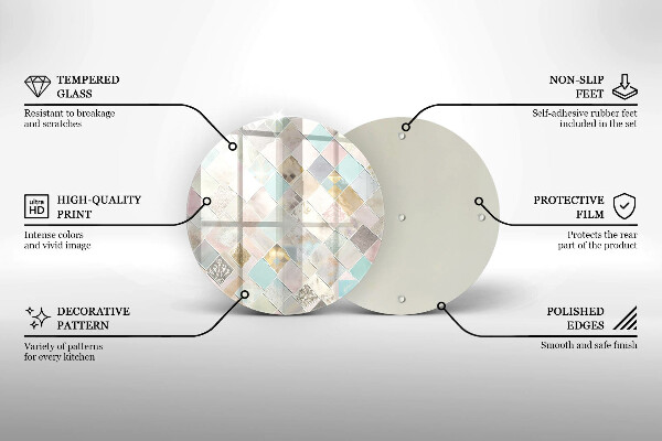 Steklena podloga za rezanje Pastelna kompozicija