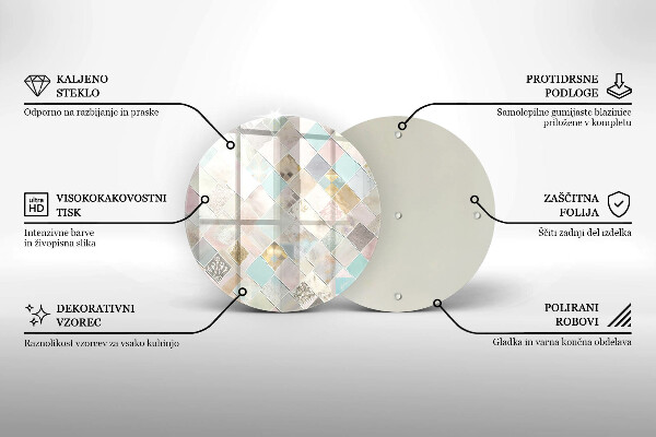 Steklena podloga za rezanje Pastelna kompozicija