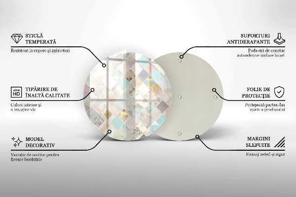 Steklena podloga za rezanje Pastelna kompozicija