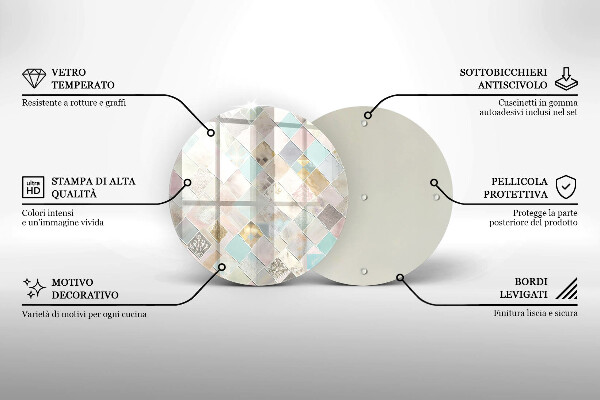 Steklena podloga za rezanje Pastelna kompozicija