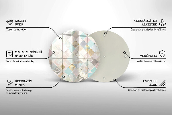 Steklena podloga za rezanje Pastelna kompozicija