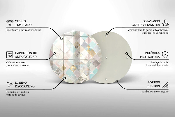 Steklena podloga za rezanje Pastelna kompozicija